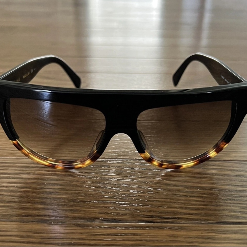 Celine 58mm Universal Fit Flat Top Sunglasses - Black/Gradient Brown